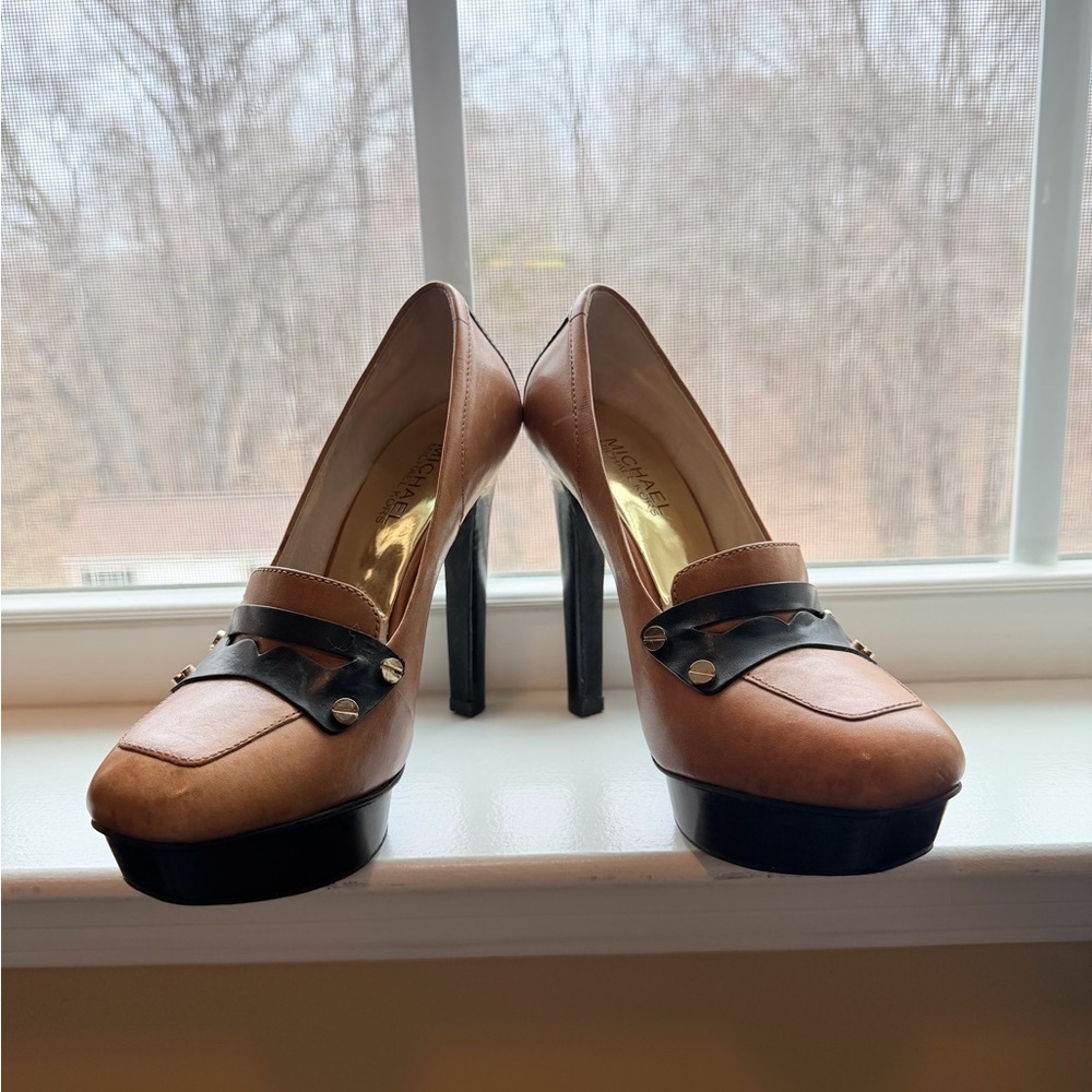 MICHAEL Michael Kors Brown and Black Platform Heels